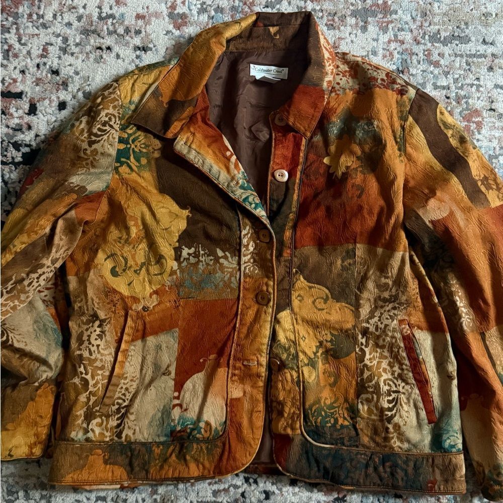 Coldwater Creek Multicolor Patchwork Jacket